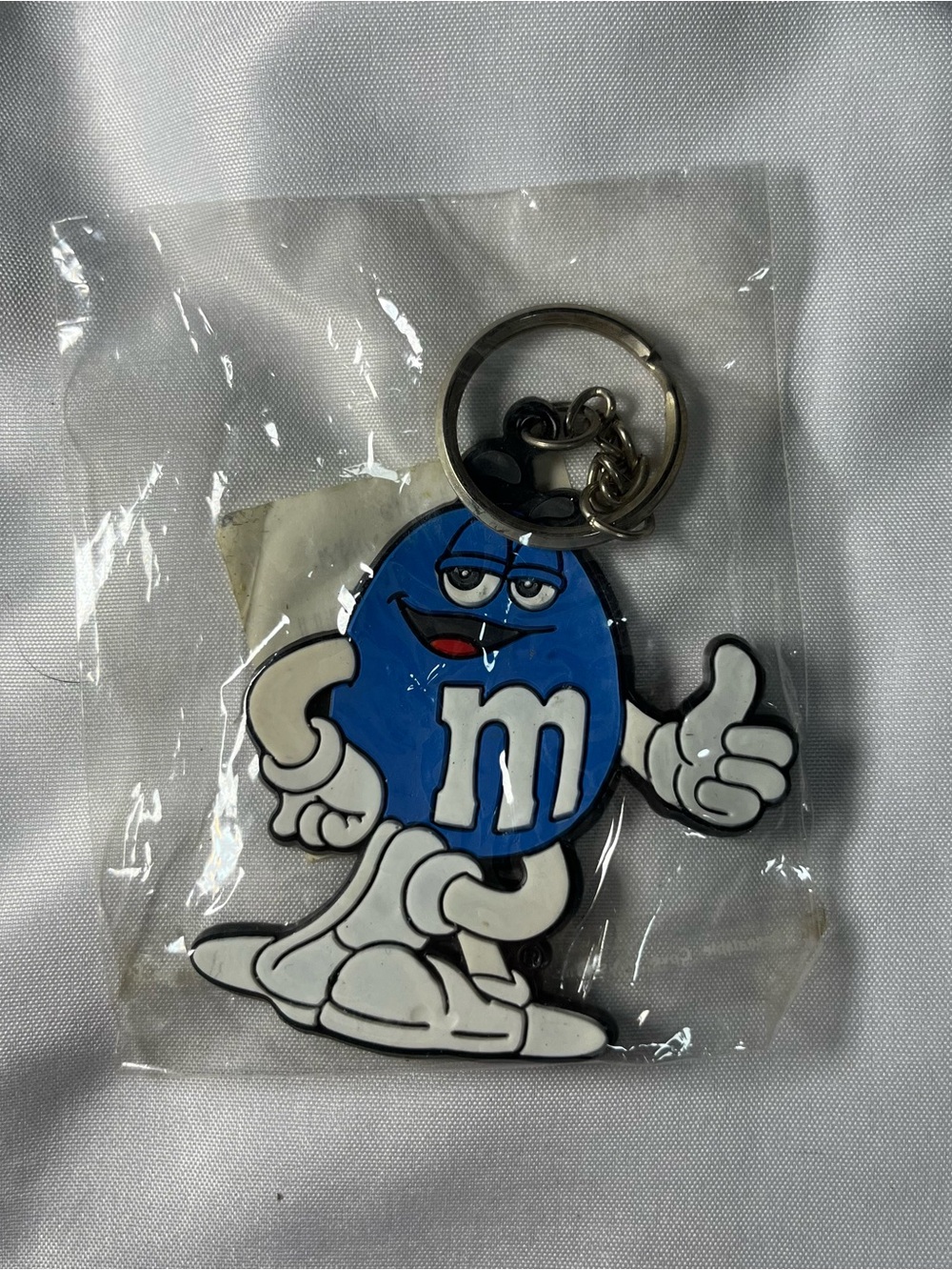 Vintage 1997‎ Blue M&M Candy Keychain Plastic Sealed New Rare Collectible